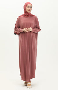 Powder Pink Bat Sleeve Abayas
