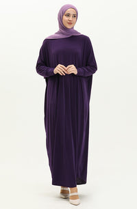 Eggplant Bat Sleeve Abayas