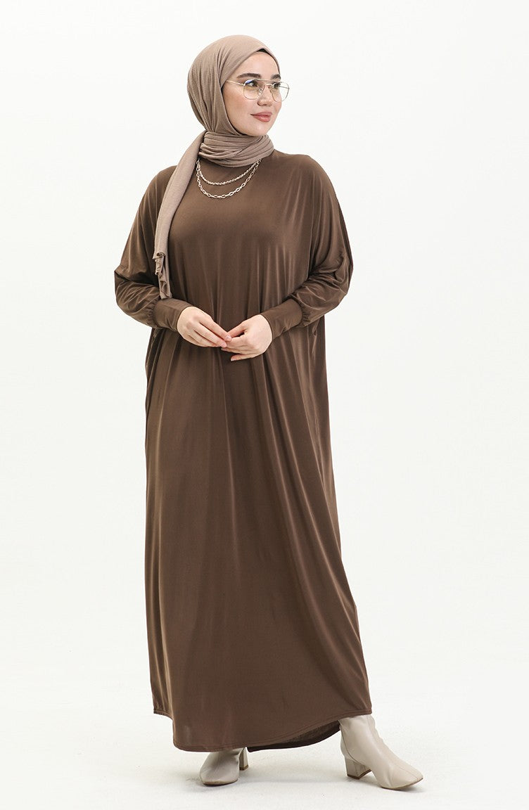 Brown Bat Sleeve Abayas