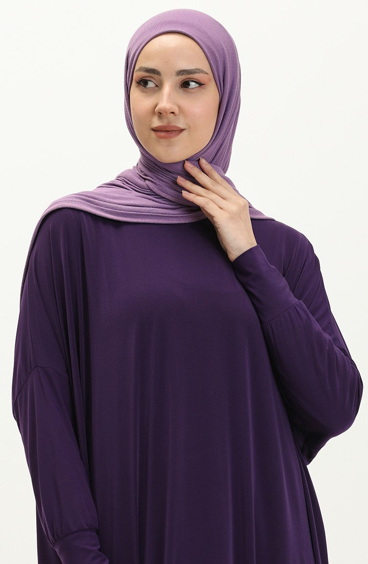 Eggplant Bat Sleeve Abayas