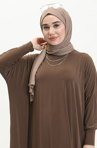 Brown Bat Sleeve Abayas