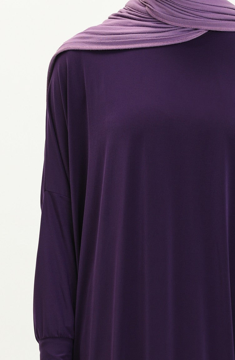 Eggplant Bat Sleeve Abayas