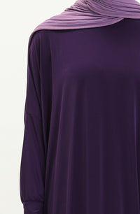 Eggplant Bat Sleeve Abayas