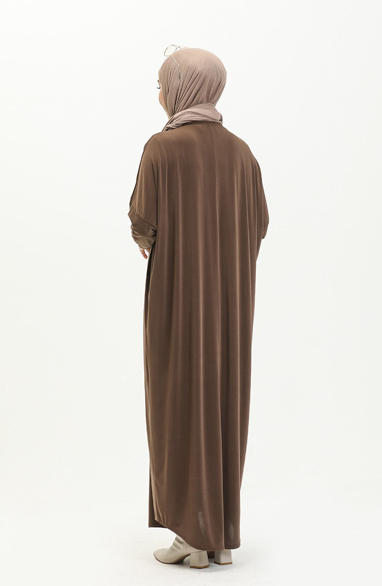 Brown Bat Sleeve Abayas