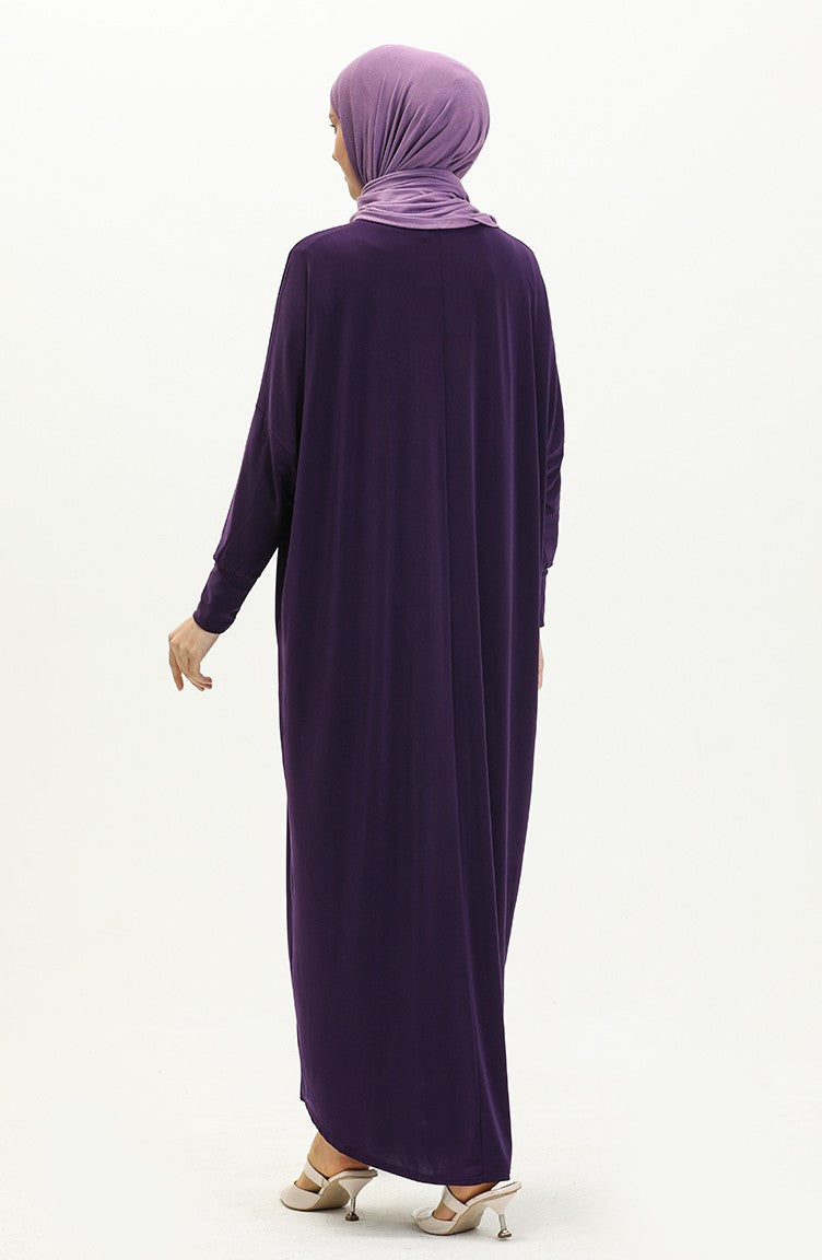Eggplant Bat Sleeve Abayas