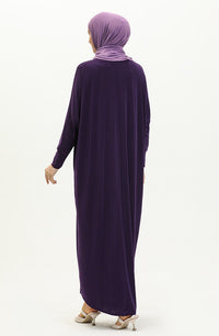 Eggplant Bat Sleeve Abayas