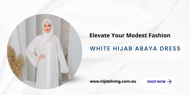 Elevate Your Modest Fashion with the White Hijab Abaya Dress from Hijab Living