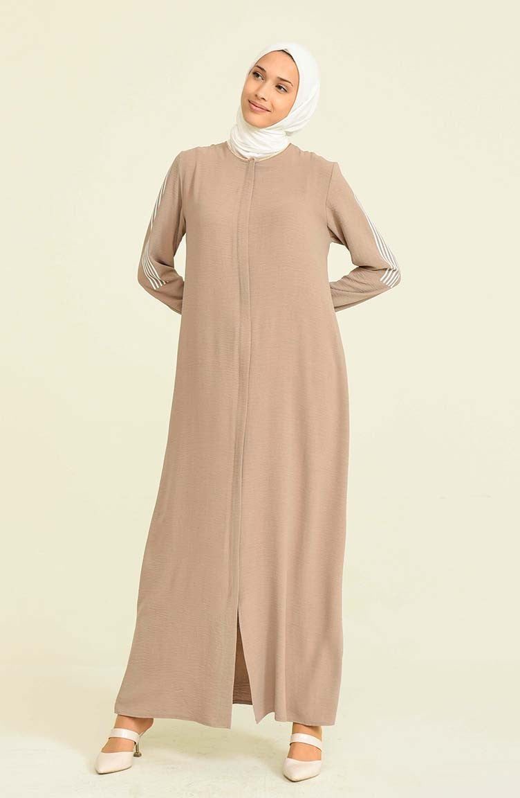 Stripe Abayas Beige