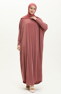 Powder Pink Bat Sleeve Abayas