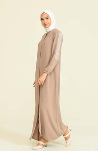 Stripe Abayas Beige