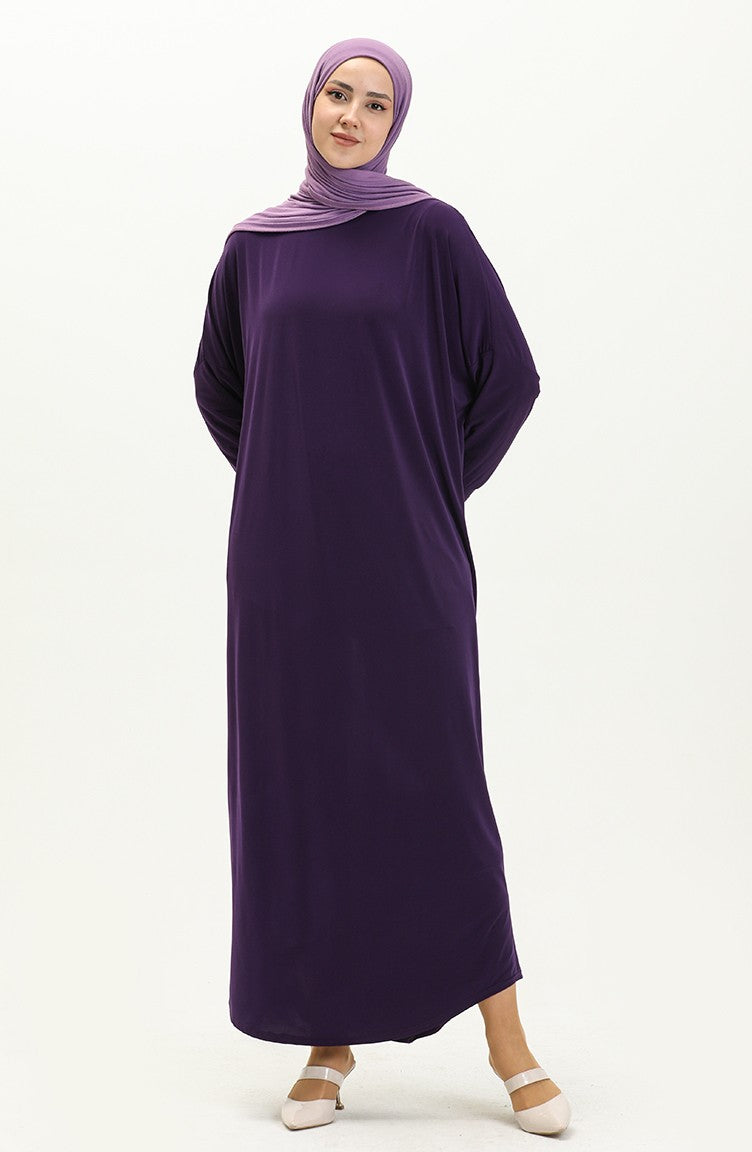 Eggplant Bat Sleeve Abayas