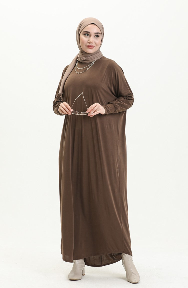 Brown Bat Sleeve Abayas