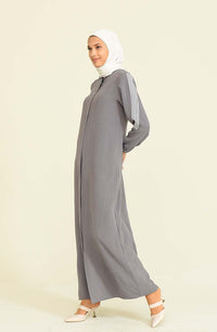 Stripe Abayas Grey