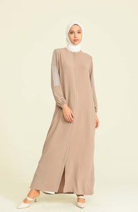 Stripe Abayas Beige