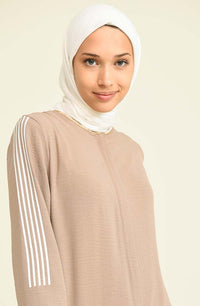 Stripe Abayas Beige