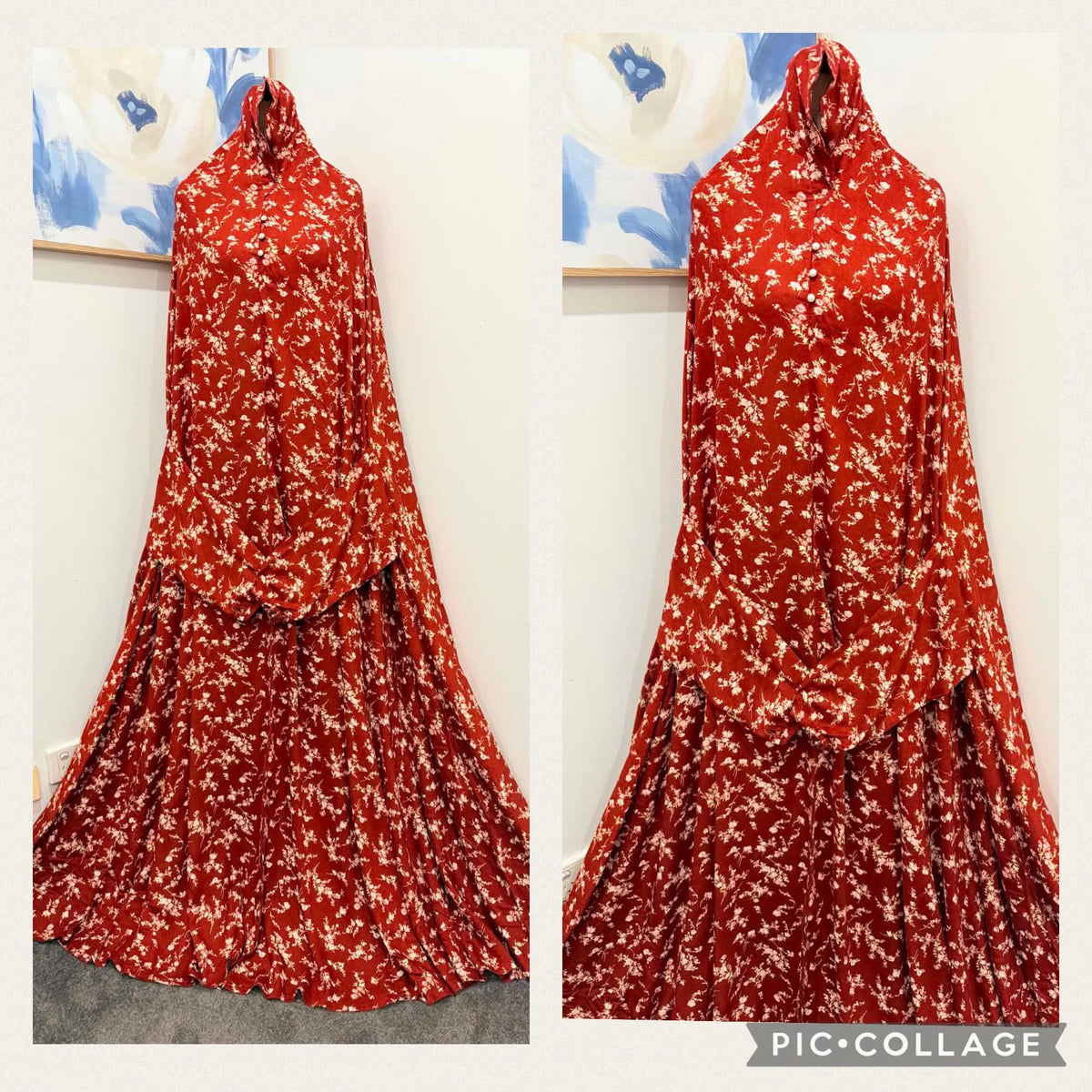 Printed Prayer Long Jilbab