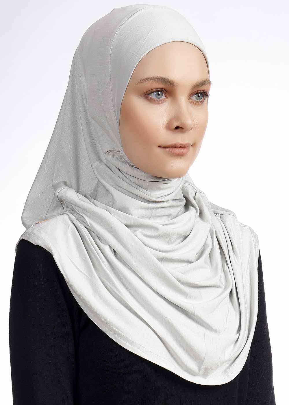 حجاب فوري - رمادي فاتح