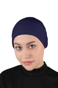Non Slippery Under Scarf Caps - Navy Blue