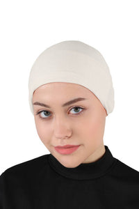 Non Slippery Under Scarf Caps - Cream