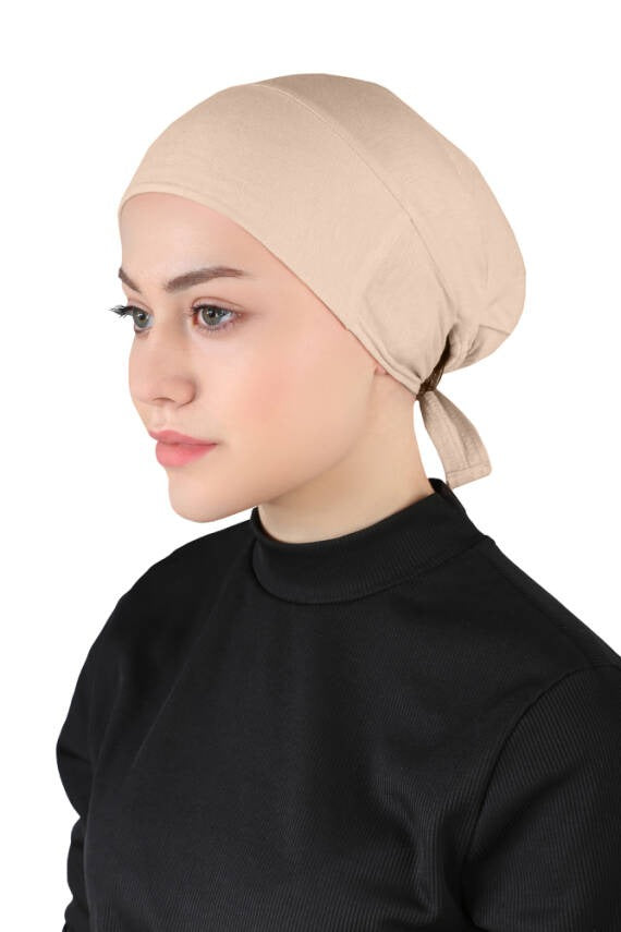 Non Slippery Under Scarf Caps - Beige