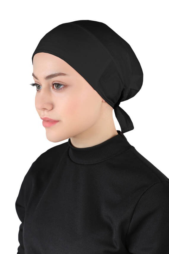 Non Slippery Under Scarf Caps - Black