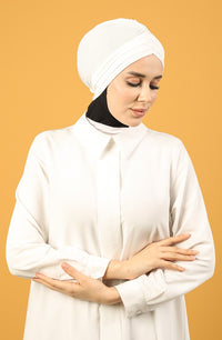 Criss-Cross Hijab Caps - Cream