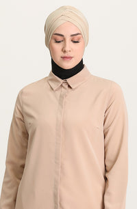 Criss-Cross Hijab Caps - Beige
