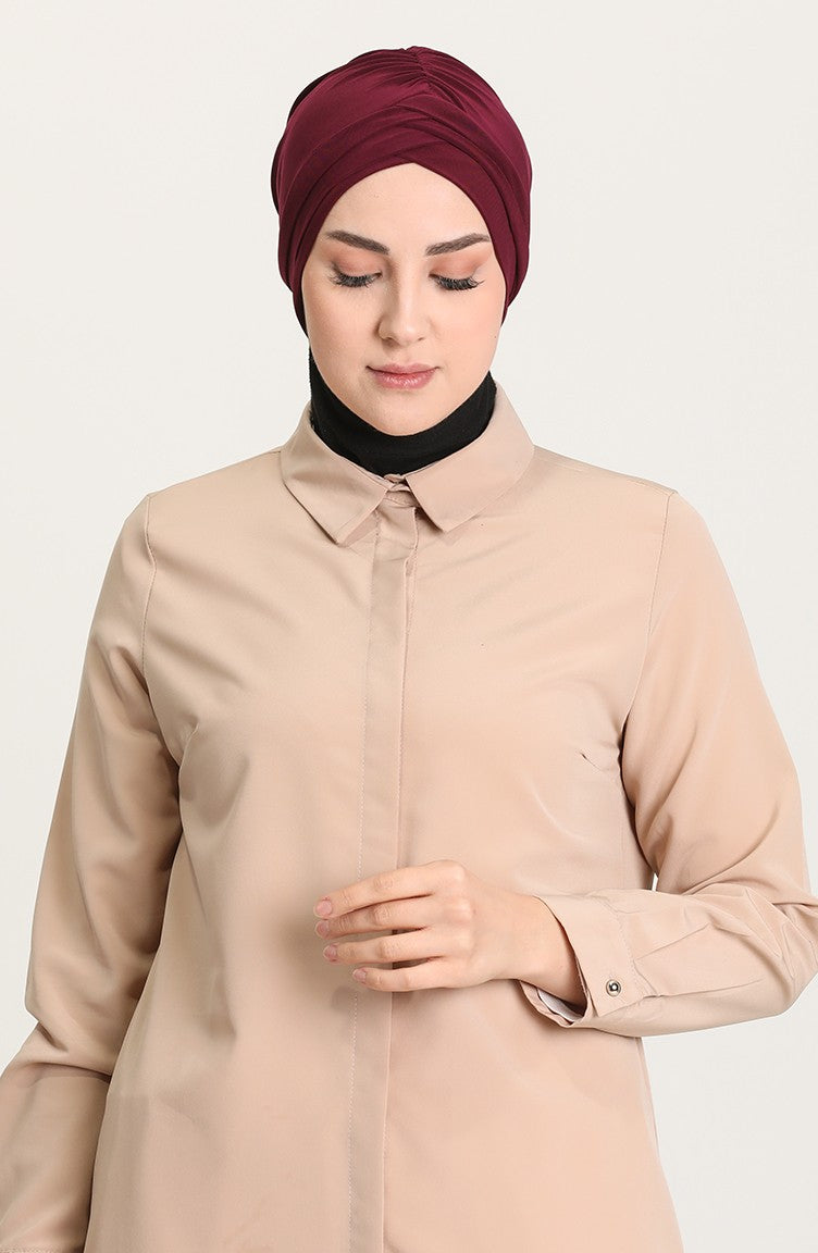 Criss-Cross Hijab Caps - Cherry