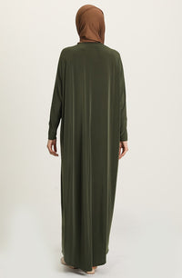 Khaki Bat Sleeve Abayas