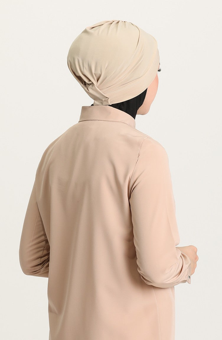 Criss-Cross Hijab Caps - Beige