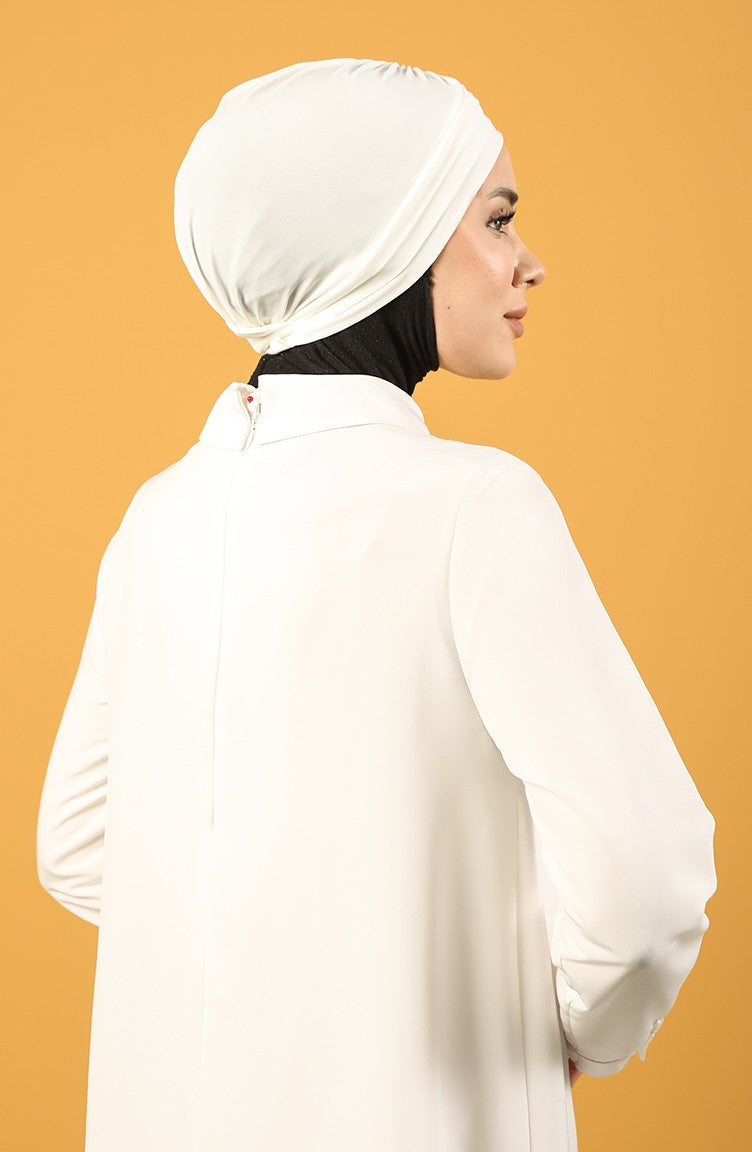 Criss-Cross Hijab Caps - Cream
