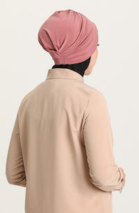 Criss-Cross Hijab Caps - Dark Rose