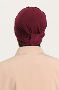 Criss-Cross Hijab Caps - Cherry