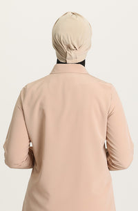 Criss-Cross Hijab Caps - Beige