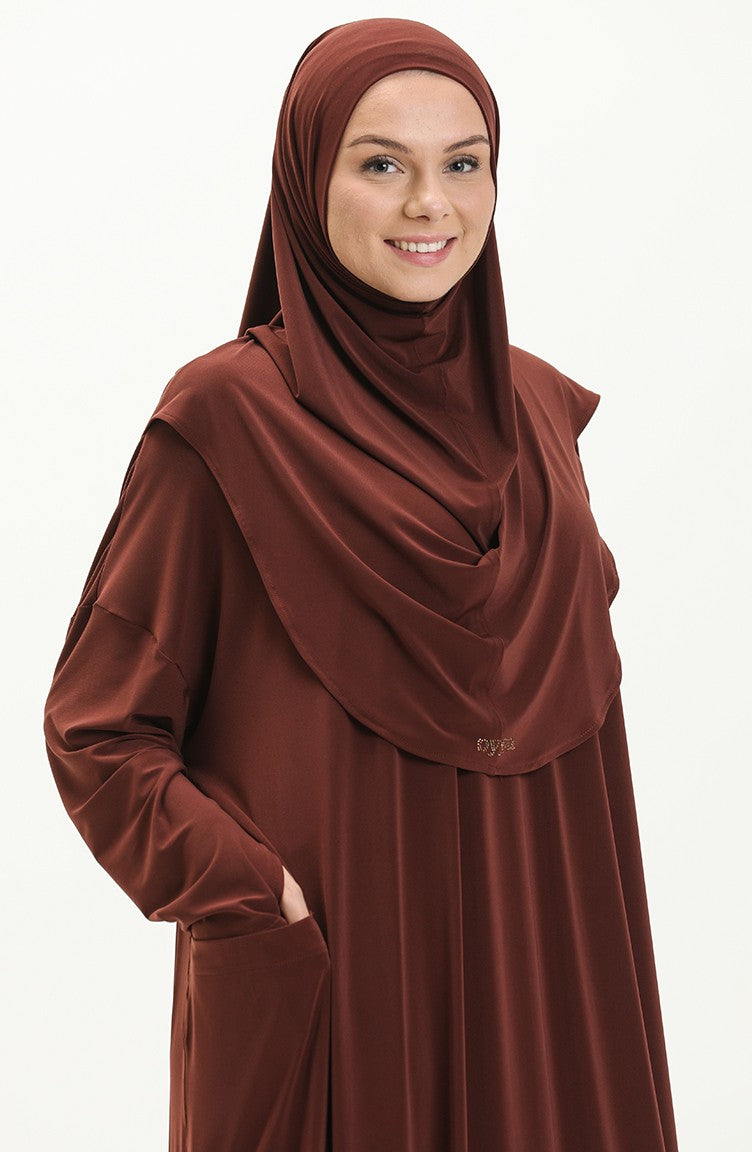 عباية بني 2 قطعة
