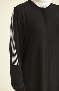 Stripe Abayas Black