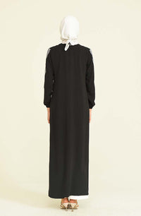 Stripe Abayas Black