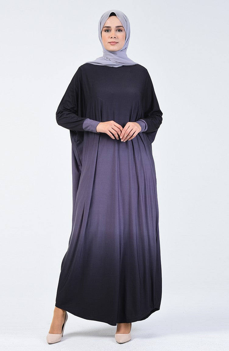 Lilac Bat Sleeve Double Shade Abayas