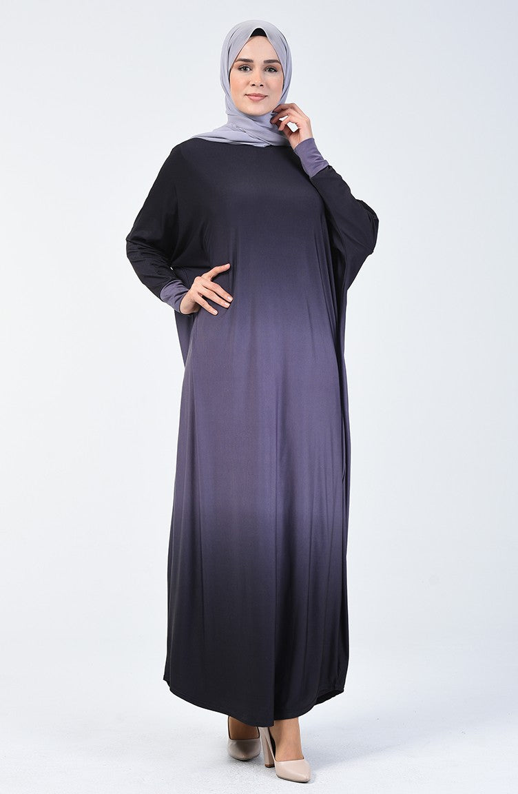 Lilac Bat Sleeve Double Shade Abayas