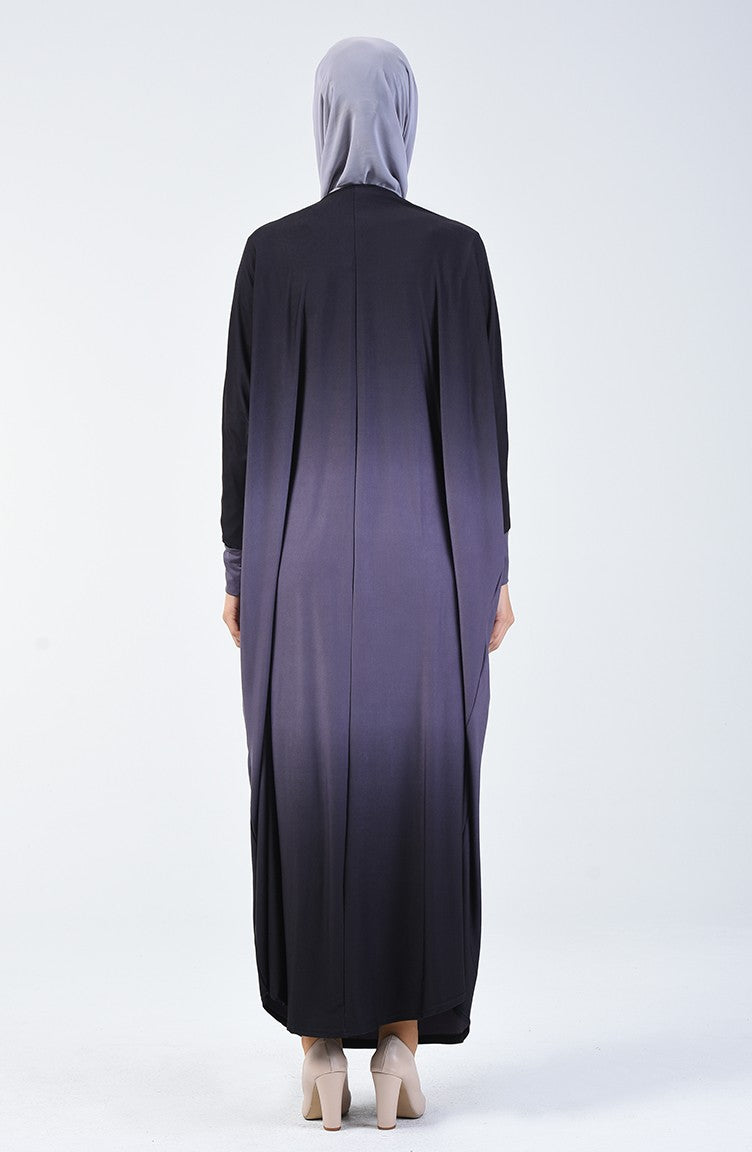 Lilac Bat Sleeve Double Shade Abayas