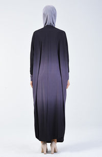 Lilac Bat Sleeve Double Shade Abayas