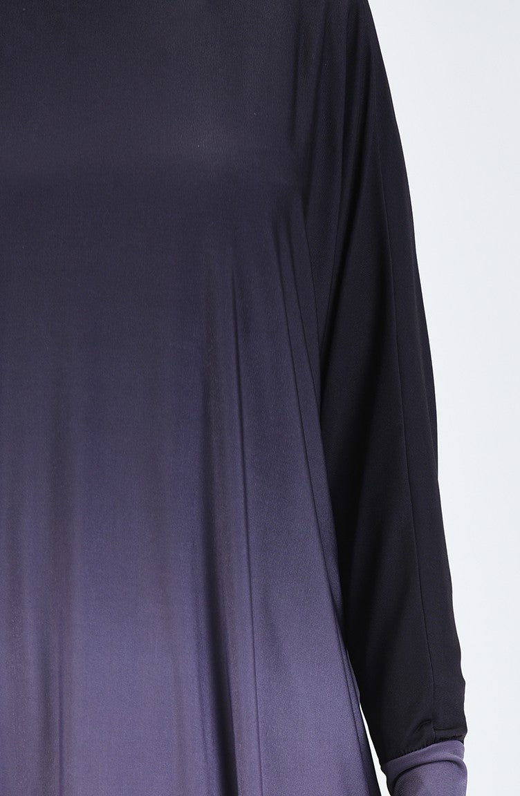 Lilac Bat Sleeve Double Shade Abayas